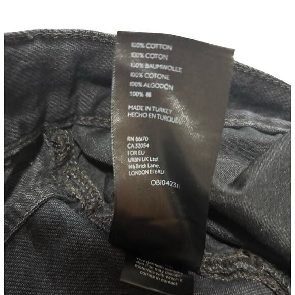 Free People Maggie Distressed Straight Leg Jeans | Washed Black Raw Hem Size 28 - Picture 6 of 7